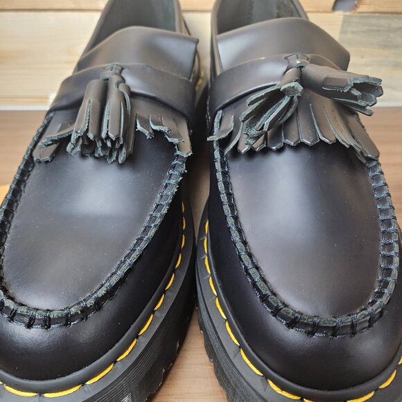 Doc Martens Adrian Quad Black Leather Slip On Platform Tassel Loafers SizeM9/W10 - Picture 2 of 14